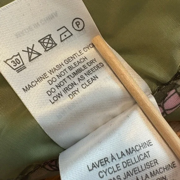 Anthropologie NWT Green Floral Quilted Ruffle Vest Tie Detail OS One Size NEW - Picture 9 of 11